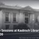 Archival 1924 photo of the Kaubisch Memorial Public Library building in Fostoria, Ohio, with headline: Free Help Sessions at Kaubisch Library Oct. 28 and Oct. 30